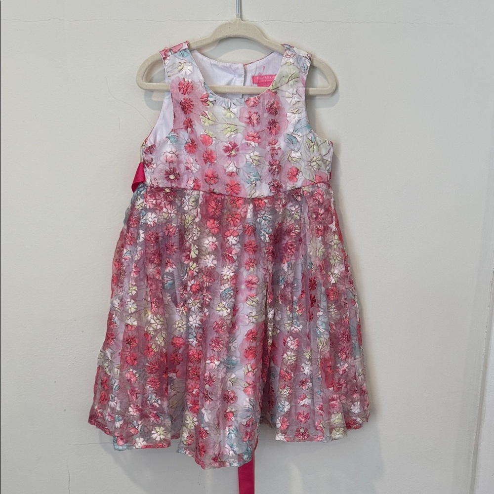 Isaac Mizrahi Floral Kids Dress in Pink and White